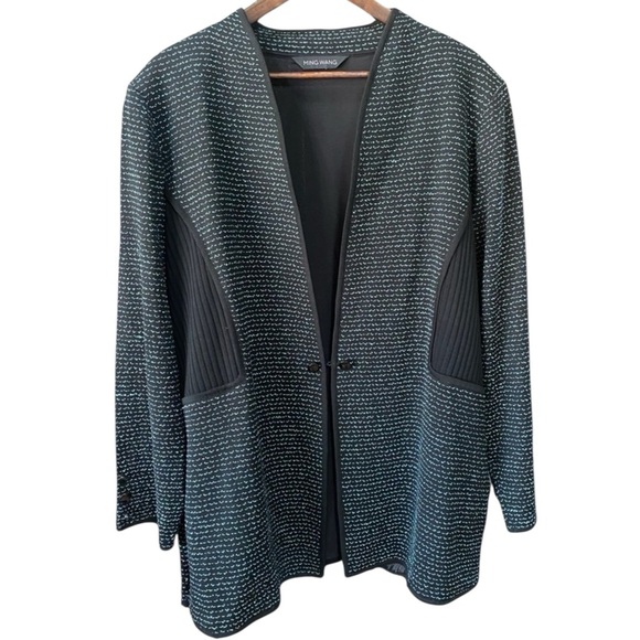 Ming Wang Mint Green & Black Blazer Jacket Women’s size 3X - Picture 2 of 6
